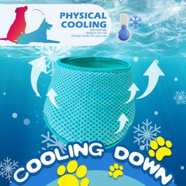 EXPAWLORER Dog Cooling Bandana - 2 Pack Instant Chill Out Pet Scarf Adjustable, Summer Outdoor Ice Neck Cooler, Prevent Sunstroke for Small Medium Large Breeds (Green Pink, L)