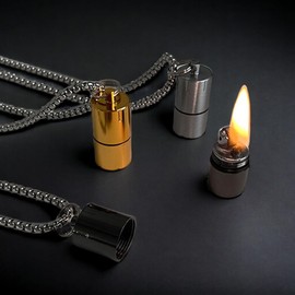 MACHYAO Vintage Trench Lighters, Necklace Lighters, Grinding Wheel Kerosene Lighters, Men's Lighters, Soft Flame Lighters, Cool Lighters, Small Lighters, Wilderness Survival Lighters (No Gas) (Gold)