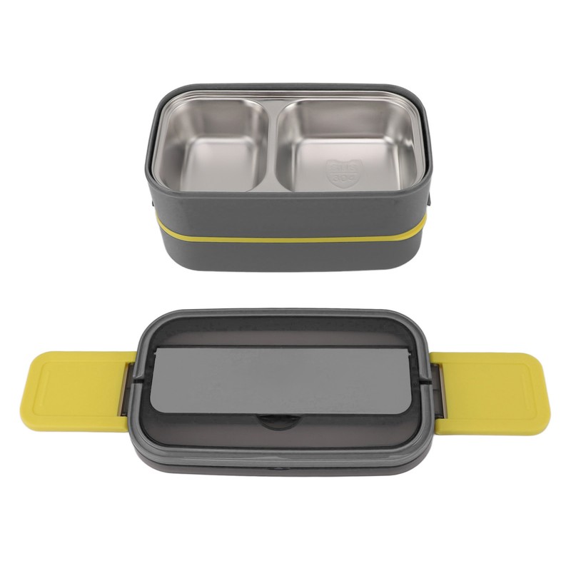 Lunch Box Double Layer Microwave Safe Leakage Proof Stainless Steel
