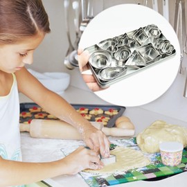 Mini Cookie Cutter Set - 30 Small Molds,Cookie Cutters, to Cut Pastry Dough, Pie Crust & Fruit Metal Stamps Star Flower Hexagon Round Heart Square Triangle Oval Raindrop Cutter