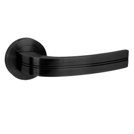 domino DEKAN-R Black Door Handle without Lock Rosette Handle Set for Room Doors Door Handle Set Rosette Set Door Fittings