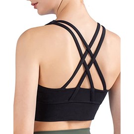 Grace Form Strappy Sports Bra for Women, Yoga Bra, Medium Support Push Up Athletic Running Sports Bra Women Workout Top