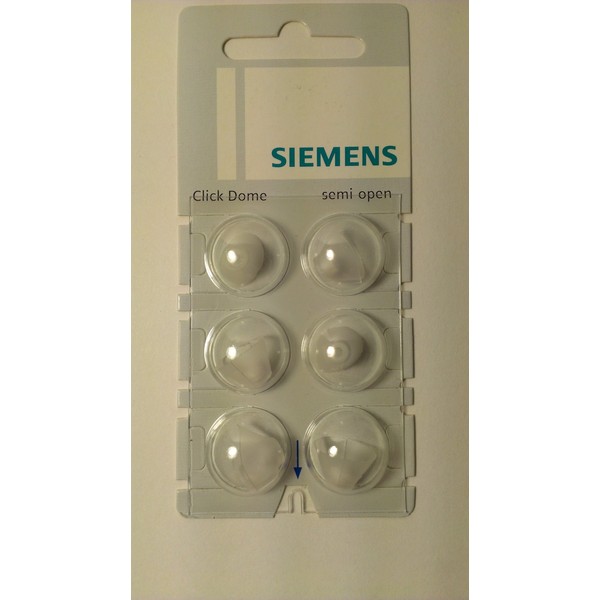 Siemens Click Dome 8/12 mm Semi-Open (Tulip) For RIC Hearing Aids - 6 Domes Each