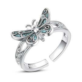 Women's Tortoise Ring 925 Sterling Silver Rings Adjustable Turtles for Women Birthday Anniversary Promise Jewellery, M, Sterling Silver, Created Opal