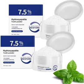 Microcrystalline Hydroxyapatite Powder, Tooth Restoration Mineral Powder, Hydroxyapatite Tooth Powder, Deep Cleaning Oral Care, Fresh Breath, Daily Use (2pcs)