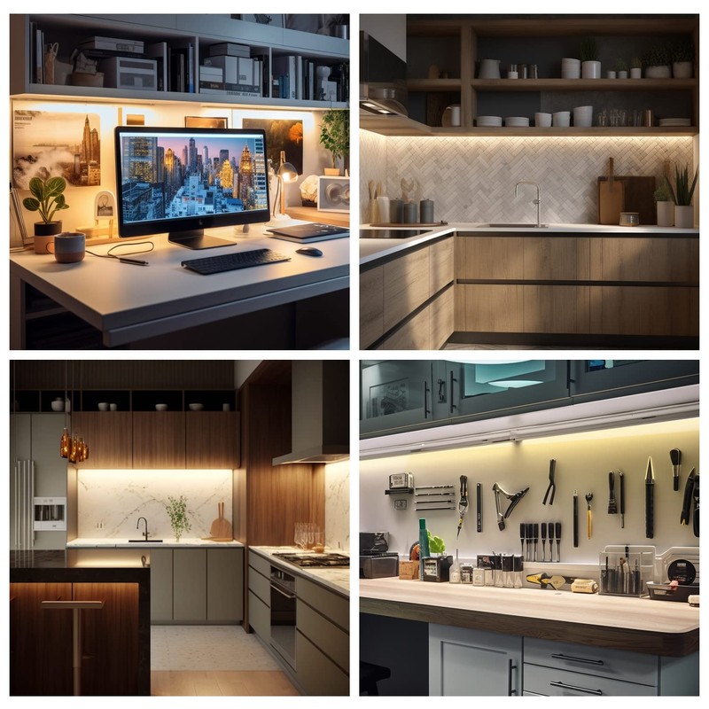 EShine Hand Wave Activated Under Cabinet LED Lighting Kit, Dimmable,