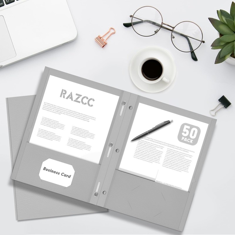 Two Pocket Folders, RAZCC 75 Pack Two Pocket Folders with