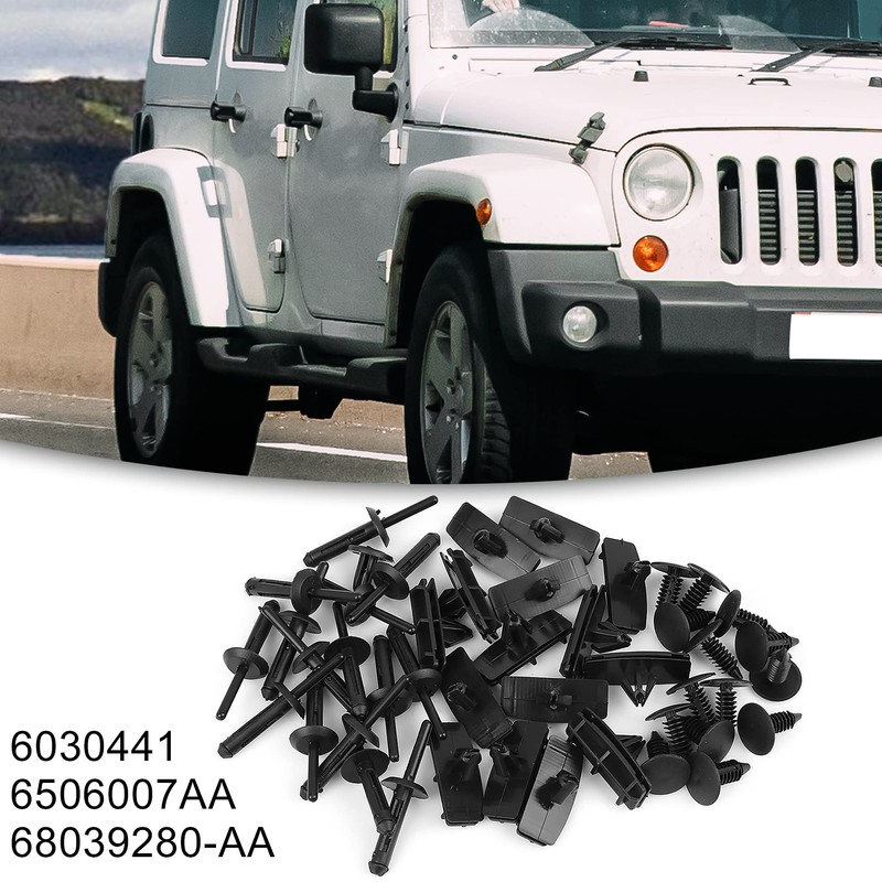 ACROPIX Plastic Jeep Rivet Clip Fasteners for Wrangler JK Black