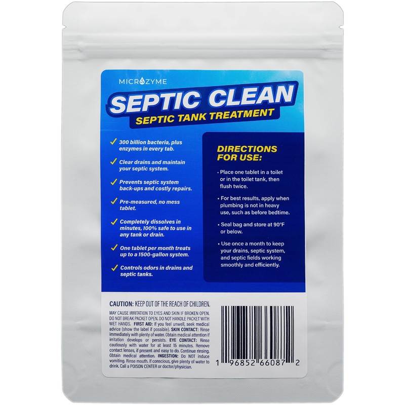Microzyme SEPTIC CLEAN Tablets | Septic Tank Cleaner with Bacteria