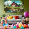 Farm Birthday Party Banner Decorations Large Farm Animals Red Barn