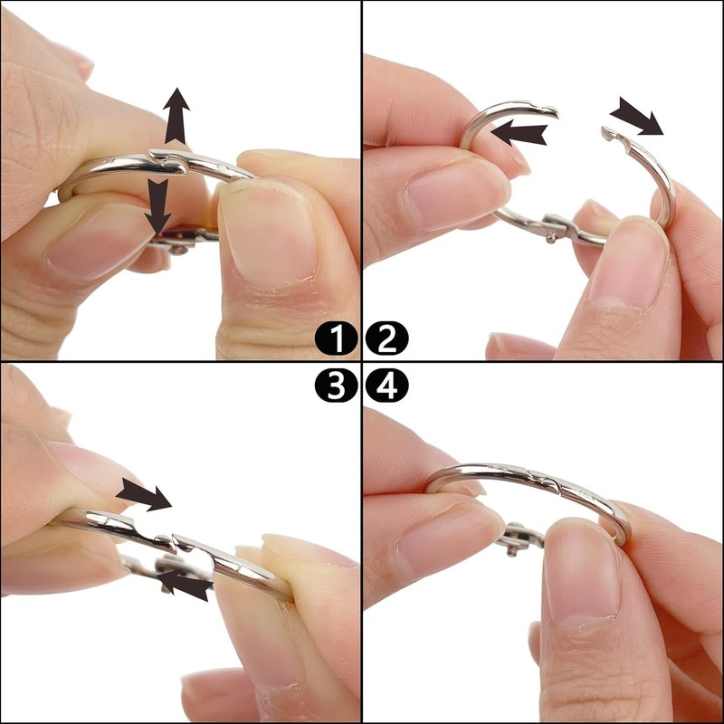 Metal Binder Rings, 2 Inch Diameter, 10 Pack, Silver Nickel