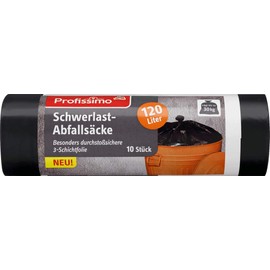Profissimo Heavy Duty Waste Bags 120 L 10 Bags