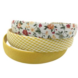 Copeflap Floral Headband for Women Wide Headband Color Set Thick (Yellow)