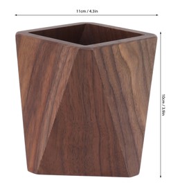 Cooking Utensil Container Smoothing Stable Large Capacity Simple Wooden Pen Holder for Kitchen Family Office Rhombic(3.9x4.3in)