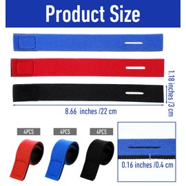 12 Pcs Fishing Rod Protector, Stretchy Fishing Rod Ties & Pole Holder, Elastic Tackle Wraps for Casting/Fly Rods (Red and Blue)