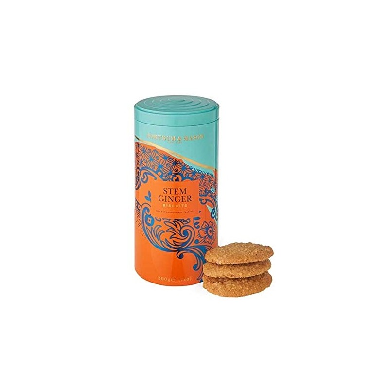 Fortnum & Mason British, Piccadilly Stem Ginger Biscuits, 200g Tin