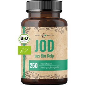 Bio Kelp with Kelp Extract Contains 315 μg Natural Iodine and Iodine from Brown Algae - Sea Kelp with 250 Iodine Tablets - Vegan