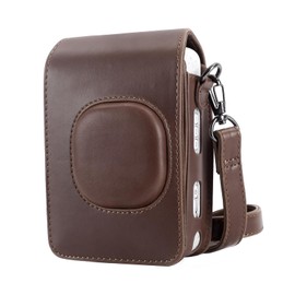 Phetium Schutztasche Kompatibel mit Instax Mini LiPlay hybrid Sofortbildkamera, Kameratasche mit Weichem PU Leder Material und Schulterriemen (Deep Bronze)