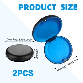 2 Pcs Teeth Retainer Case, Retainer Box Cute Slim Aligner Case Compatible with Invisalign, Round Retainer Container with Magnetic Customized Magnetic Closure Orthodontic Retainer Case