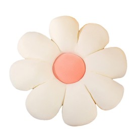 WYIKE Flower-Shaped Cute Pillow, Flower Cushion, Reading Pillow and Leisure and Comfortable Pillow, Car Cushion (White, 40cm*40cm)