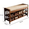 SACSTAR Shoe Rack and Storage Bench for Entryway, 2-Tier Upholstered