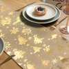 Christmas Table Runner, Washable, Linen Look, Table Runner Gold with