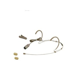 HEIMU Wired Double Earhook Headset Boom Mini XLR Omni-Directional Microphone (for Audio-Technica Type 4 pin Mini Plug Skin)