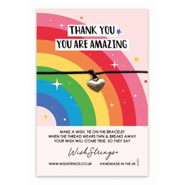 WishStrings, Thank You Gift - Teacher, End of Term School Bracelet – Make a Wish String Bracelet – Hand Strung and Knotted Bracelet – Sentimental Jewellery