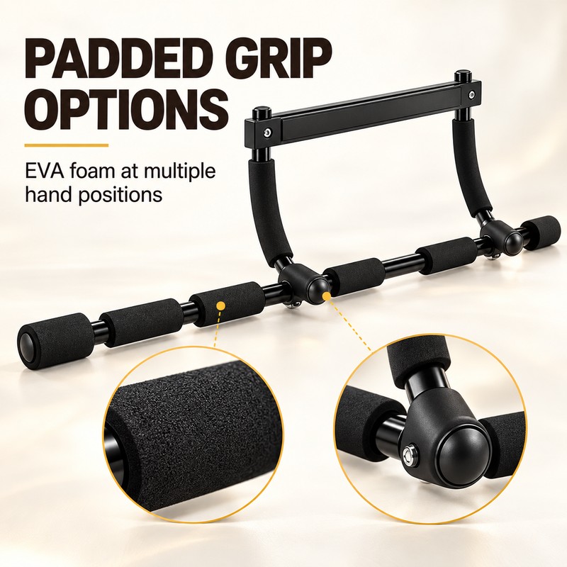 Heavy Duty Doorway Pull Up Bar with Multi-Position EVA Foam