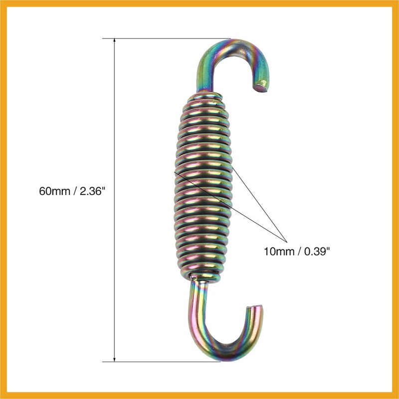 Partuto 10pcs 59mm Multicolor Motorcycle Exhaust Pipe Swivel Springs Replacement