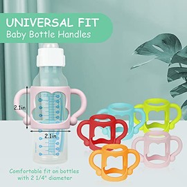 Aolso Silicone Baby Bottle Handles, 2PCS Bottle Handles for Dr Brown Narrow Bottles, Easy Grip Handles to Hold Baby Bottle, Easy Carry Handle Lightwei