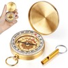 flintronic Outdoor Brass Compass, Pocket Compass, Hiking Compass, Portable with