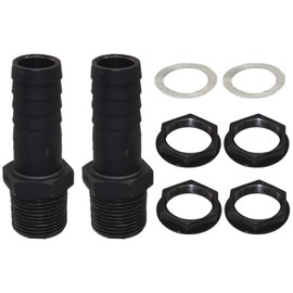 KAYEF Pack of 2 Tank Feed-Through 1 Inch Male Thread, Rain Butt Feed-Through Barrel Connection with Hose Nozzle 25 mm Hose Connection for Water Butt, Water Tanks, Cisterns (2 Pieces Tank Feed-Out)