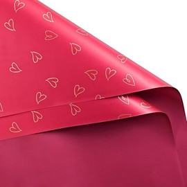 WRAPAHOLIC 20 Sheets Flower Wrapping Paper - 22.8 x 22.8 inch Red Love Design Water-Resistant Floral Bouquet Wrapping Paper, Florist Supplies Packaging for Wedding Birthday Gift DIY