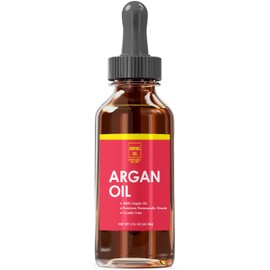 Argan Oil (2oz | 60ml) Non- GMO, 100% Pure Single Ingredient | Cold Pressed & Hexane Free DIY Carrier Oil | Moisturizing Oil or Face, Body & Hair | Plant-Based Versatile Skincare Base for Lotion, Balms, Serums and More | By Amriel Co