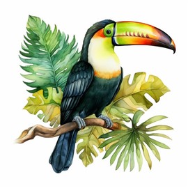 Toucan Stickers, Forest Animal Mugs & Cups, Covering Marks, Car Bumpers, Shower & Tile, Wall Decor, Toilets & More, Hardwearing Peel & Stick Waterproof 0% Transparency (Forest07)