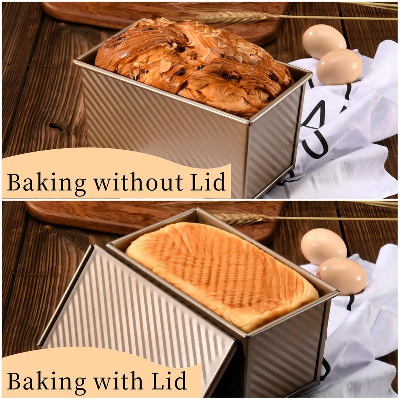 Molde Para Pan, Caja Antiadherente de Pan Tostado con Tapa