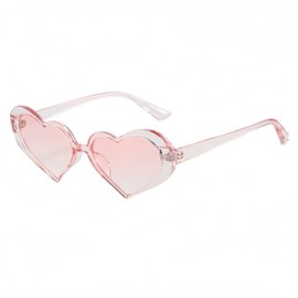 QVKUUT Heart Sunglasses for Women, Heart Shaped Party Sunglasses, Fashion Glasses for Women, pink