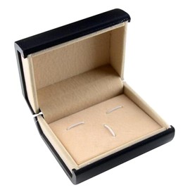 Esquirla Deluxe Velvet Cufflink Storage Box for Groomsmen Gifts, Black- Cufflinks Tie Clips Set