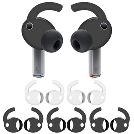IiEXCEL Galaxy Buds 3 Pro Ear Hooks Wingtip, 5 Pairs Replacement Silicone Wings Sport Earhooks Ergonomic Design Wing Tips Holder Non-Slip Anti-Slip Accessories for Galaxy Buds 3 Pro Gray White
