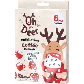 Saplaya K-Beauty Facial Skincare Natural Beauty Multi-Pack Face Sheet Masks Balanced Skin Care Made In South Korea (Oh My Deer Exfoliating Coffee Holiday Pack)