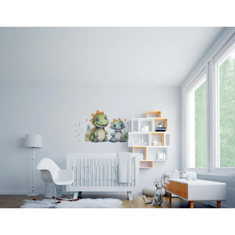Adorables Calcomanías De Pared De Dinosaurios Para Guardería
