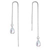 Unbranded 925 Silver Plated Opal Teardrop Ear Chain Thread Through