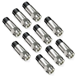 deleyCON 10 x F Compression Connectors up to 7 mm F-Connector for Coaxial Cable Satellite TV Cable Press Plug High Return Loss Robust Design