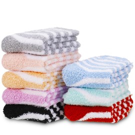 Firtink 8 Pairs Fluffy Socks for Women, Fuzzy Bed Socks Cozy Socks Warm Winter Slipper Socks for Women Girls