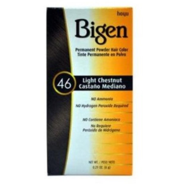 Bigen Permanent Powder Hair Color 46 Light Chestnut 1 ea (Pack of 5)