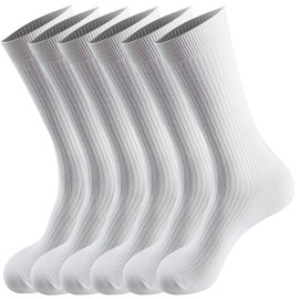 Calcetines de algodón puro suaves y transpirables de calidad cómoda para hombres y mujeres, paquete de 6, Blanco, Shoe Size:Men's 5-5.5,Women's 4.5-8