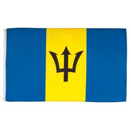 AZ FLAG - Barbados Flag - 2x3 Ft - 100D Polyester Barbadian Banner with Two Metal Grommets - Fade Resistant - Vivid Colors - 2' x 3' Feet - 90x60 Cm