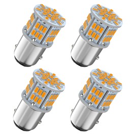 Melphan-Auto 1157 Led Light Bulb Amber Yellow, 12V-24V 1157 7528 2357 2057 BAY15D LED Replacement Light Bulb for Brake Light Tail Light for Car RV Trailer Boat, 54SMD 3014 Chipset,4PCS