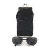 Women's Metal Mesh Eyeglass Case with Crystal Stones Kiss Lock